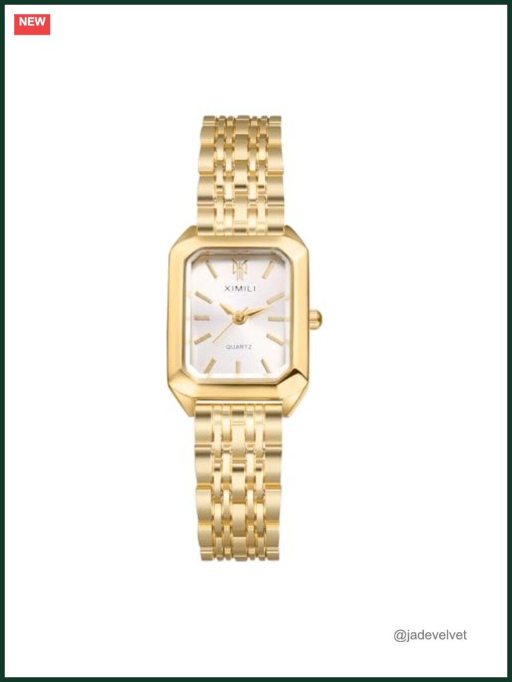 Square Wrist Watch Stainless Steel Bracelet Analog Quartz Elegant